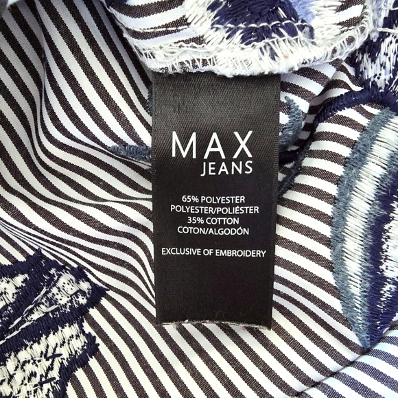 Floral Blue and White Women's Top - Picture 9 of 10